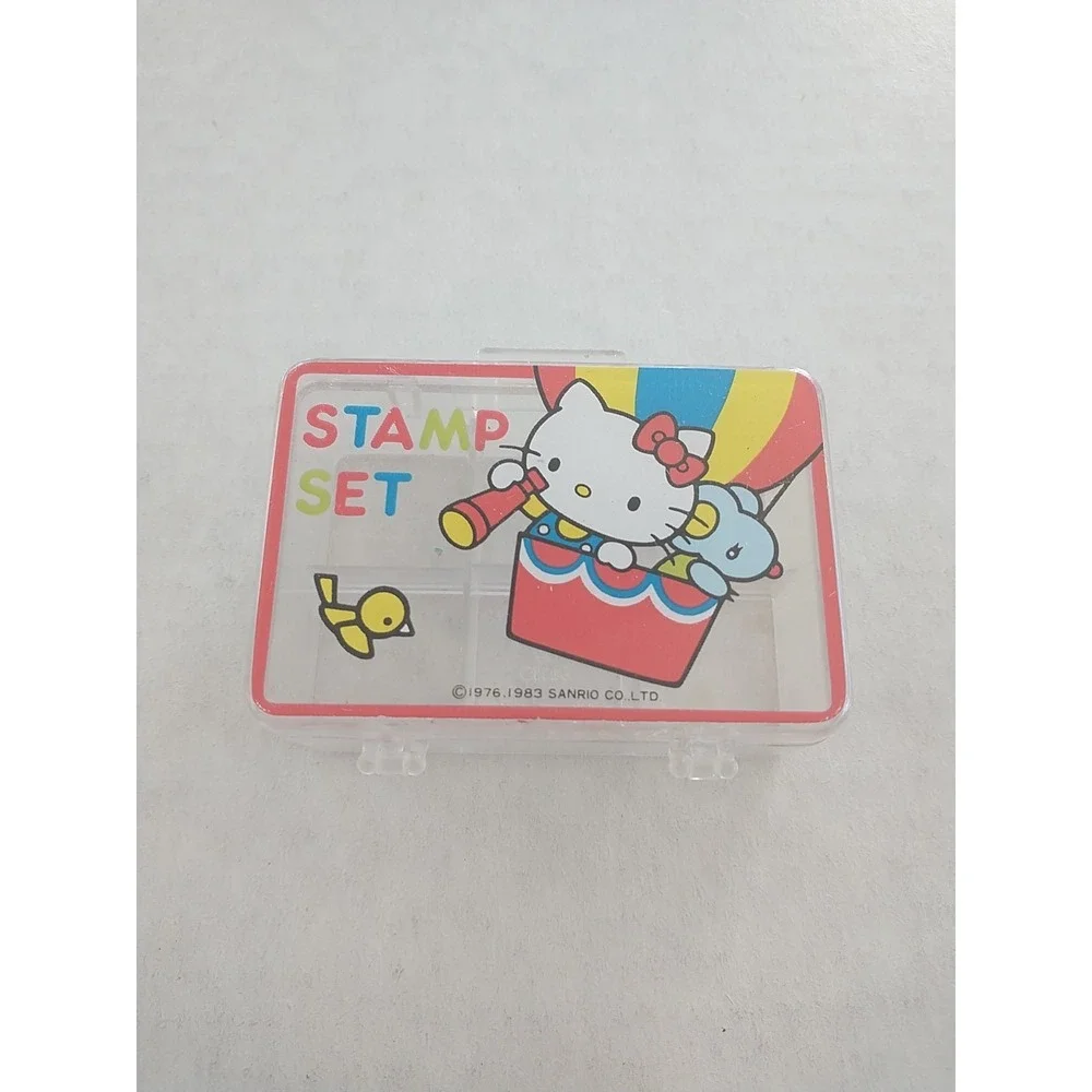 Vintage Sanrio Hello Kitty Trinket Box 1976 1983 Primary Color Block Decor